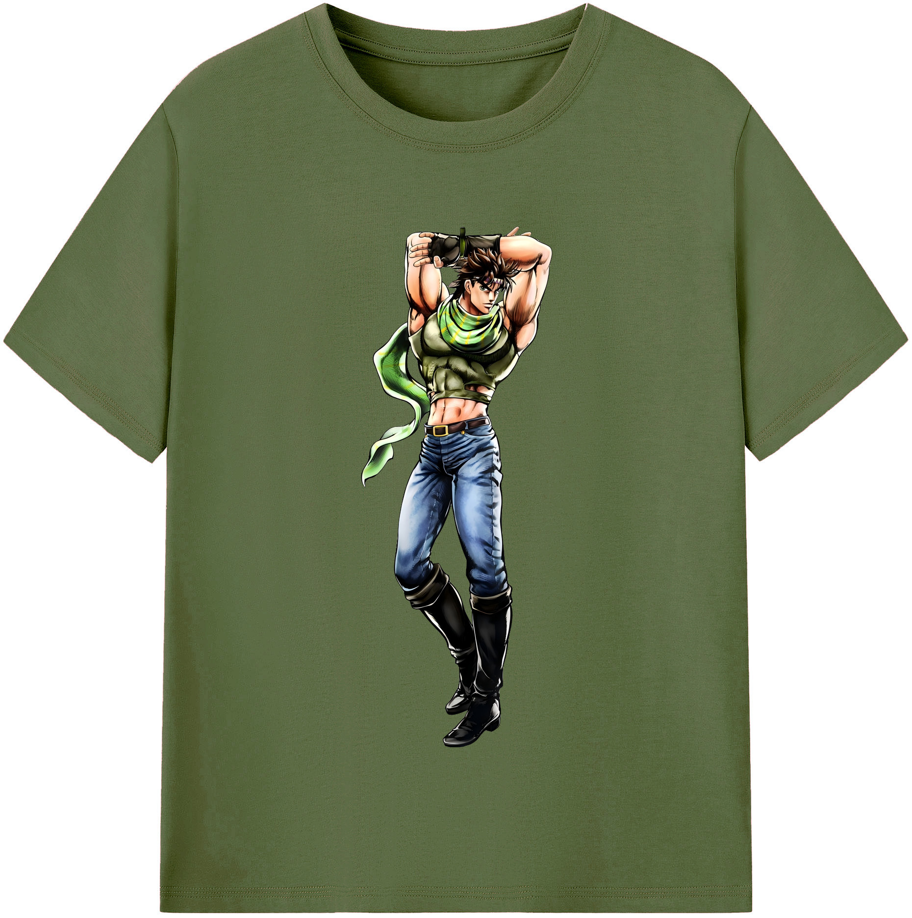 （画像用） ジョジョの奇妙な冒険 ジョセフ?ジョースター JoJo's Bizarre Adventure Joseph Joestar 綿100％半袖Tシャツ（フロントプリント）